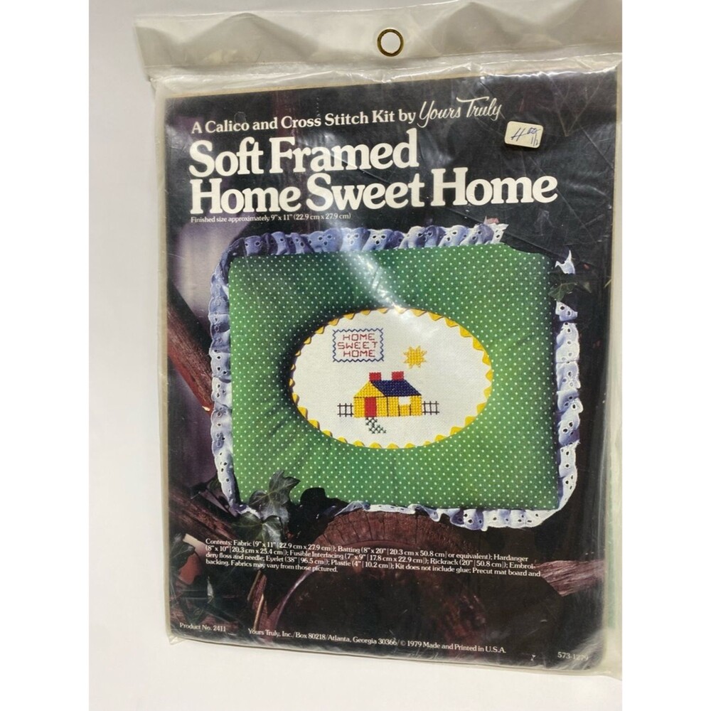 8A* Yours Truly cross stitch kit Soft Framed home sweet home 2407 1979 “8X10”